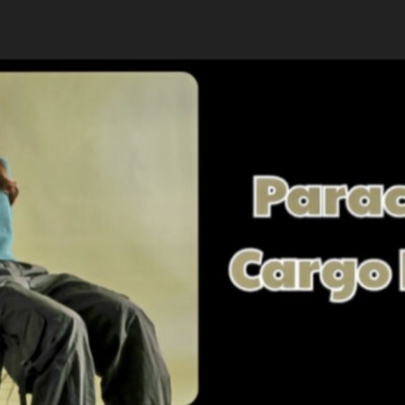 Parachute Cargo Pants Baggy Fit With th Pockets And Elastic Waist - Picture 3 of 4